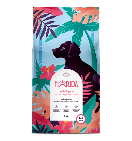 Florida cухой корм для взрослых собак малых пород с ягненком и грушей 3 кг фото 1