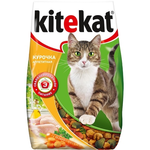 Kitekat сухой корм для взрослых кошек с аппетитной курочкой - 1,9 кг фото 1