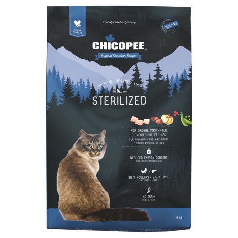Chicopee HNL Cat Sterilized сухой корм для стерилизованных кошек 8 кг фото 1