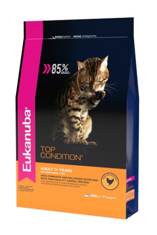 Eukanuba Cat Adult сухой корм для взрослых кошек с домашней птицей - 400 гр фото 1