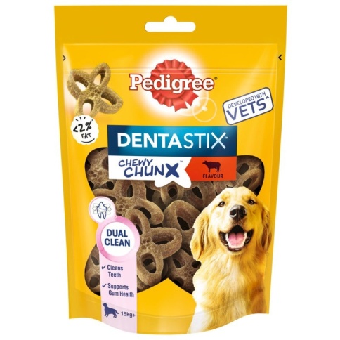 Pedigree Denta Stix лакомство для собак средних и крупных пород в форме жевательных кусочков со вкусом говядины 68 г фото 1