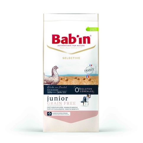 Сухой беззерновой корм Babin Selective Junior Grain Free для щенков с 18 до 24 месяцев с курицей и форелью - 3 кг фото 1