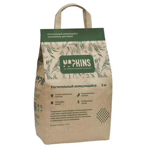 Наполнитель Napkins растительный комкующийся, 7.2 л фото 1