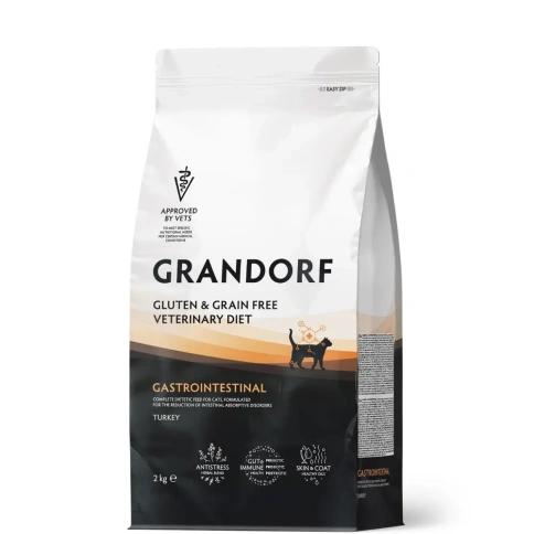 Сухой корм Grandorf Veterinary Diet Gastrointestinal индейка для кошек при расстройствах пищеварения, 2 кг фото 1