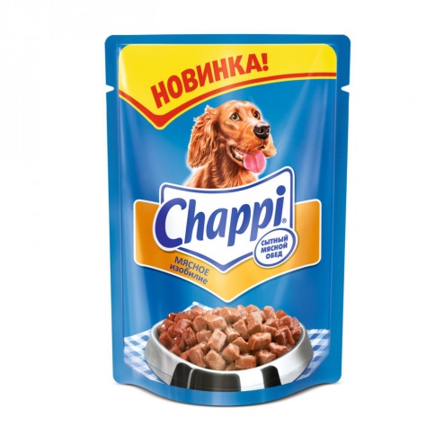 Chappi "Мясное изобилие" паучи консервированный корм с мясным ассорти для взрослых собак всех пород - 100 г фото 1