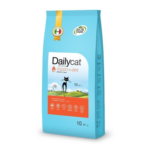 Сухой корм Dailycat Adult Turkey & Rice для взрослых кошек с индейкой и рисом 10 кг фото 1