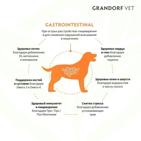 Сухой корм Grandorf Veterinary Diet Gastrointestinal индейка для собак при расстройствах пищеварения, 1 кг фото 10