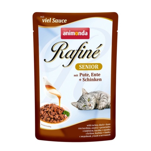 Animonda Паучи Rafine Soupe Senior с индейкой, уткой и ветчиной для пожилых кошек 100 г фото 2