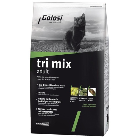 Golosi Cat Adult Tri Mix сухой корм для кошек с курицей, говядиной и рисом - 400 г фото 2