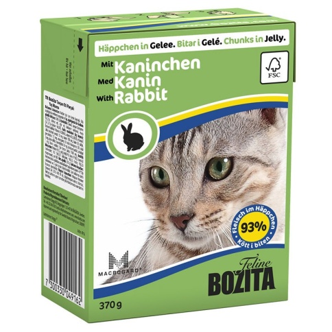 Bozita кусочки в желе со вкусом кролика для кошек - 370 г фото 2