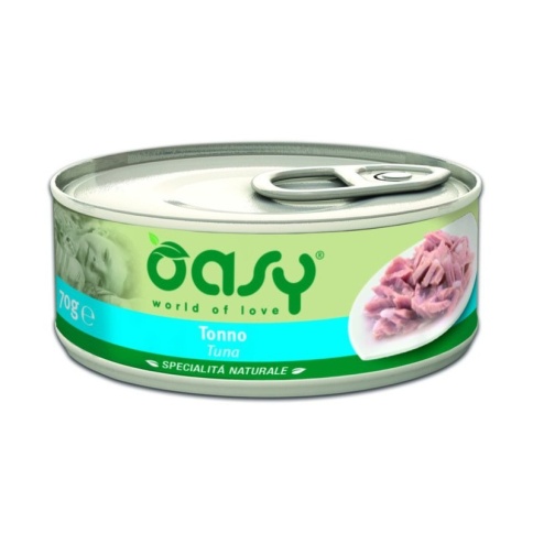 Oasy Wet cat Specialita Naturali Tuna дополнительное питание для кошек с тунцом в консервах - 70 г фото 1