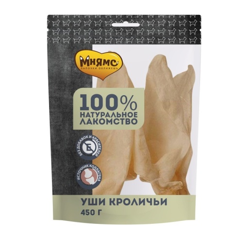 Мнямс лакомство для собак уши кроличьи 450 г фото 1