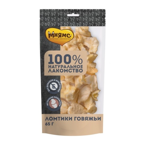 Мнямс лакомство для собак ломтики говяжьи 65 г фото 1