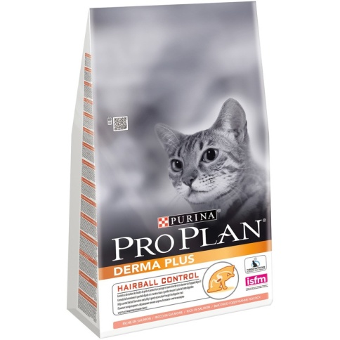 Сухой корм Purina Pro Plan Cat Derma Plus для взрослых кошек с чувствительной кожей с лососем - 10 кг фото 1