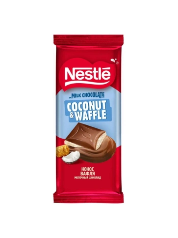 Шоколад Нестле молочный и белый с кокос стружкой 75г фото 1