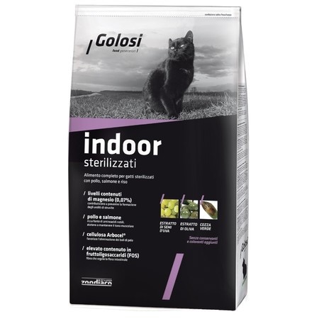 Golosi Cat Adult Indoor Sterilised сухой корм для стерилизованных кошек с курицей и лососем - 1,5 кг фото 1