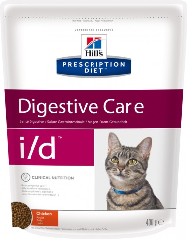 Hill's Prescription Diet i/d Digestive Care сухой диетический корм для кошек для поддержания здоровья ЖКТ с курицей - 400 гр фото 1