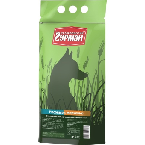 Каша для собак Четвероногий гурман рис с морковью - 3 кг фото 1