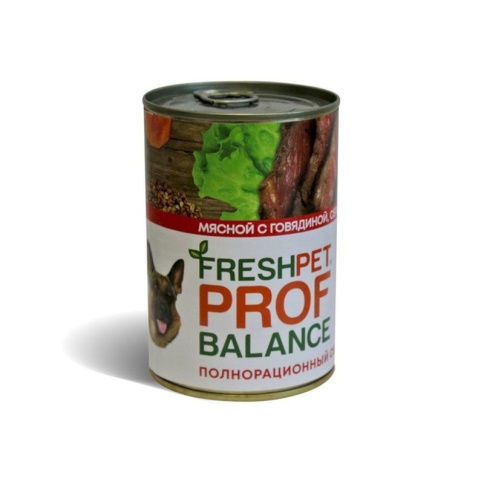 Freshpet Prof Balance влажный корм для собак всех пород с говядиной, сердцем и гречкой в консервах - 410 г фото 1