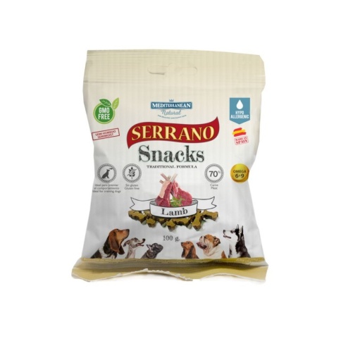 Serrano Snacks лакомство для собак, снеки из мяса ягненка - 100 г фото 1