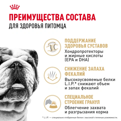 Сухой корм Royal Canin Bulldog Adult для собак породы английский бульдог, 12 кг фото 3