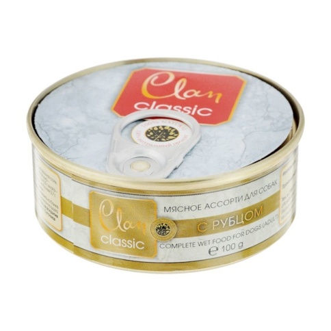Clan Classic влажный корм для собак мясное ассорти с рубцом в консервах - 100 г фото 1