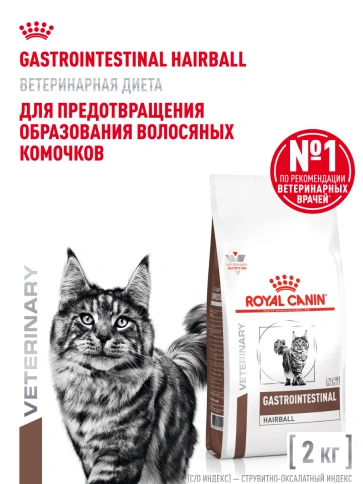 Сухой Корм Royal Canin  GASTROINTESTINAL HAIRBALL ДИЕТА ДЛЯ КОШЕК ДЛЯ ПРЕДОТВРАЩЕНИЯ ОБРАЗОВАНИЯ ВОЛОСЯНЫХ КОМОЧКОВ, 2 кг фото 13
