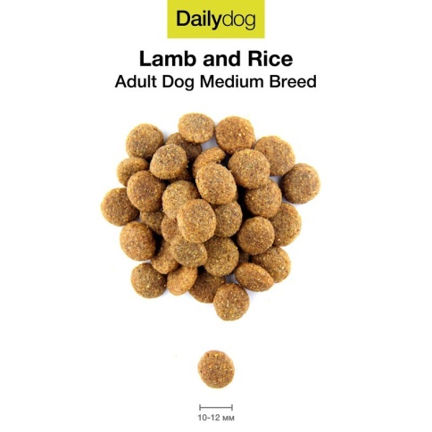 Сухой корм Dailydog Adult Medium Breed lamb and rice для взрослых собак средних пород с ягненком и рисом 12 кг фото 1