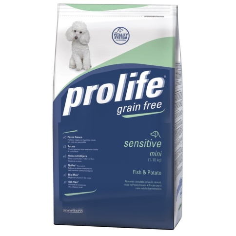 Prolife Dog Adult Mini Sensitive беззерновой сухой корм для гиперчувствительных собак мелких пород с рыбой и картофелем - 600 г фото 1