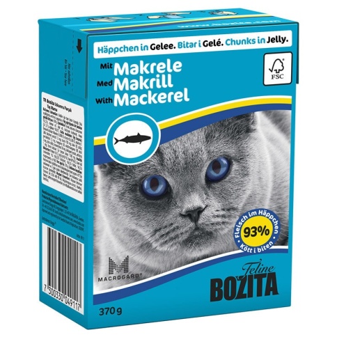 Bozita кусочки в желе со вкусом скумбрии для кошек - 370 г фото 1
