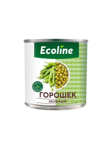Горошек зеленый консерв. т.м.«Ecoline» new, ж/б /400 г фото 1