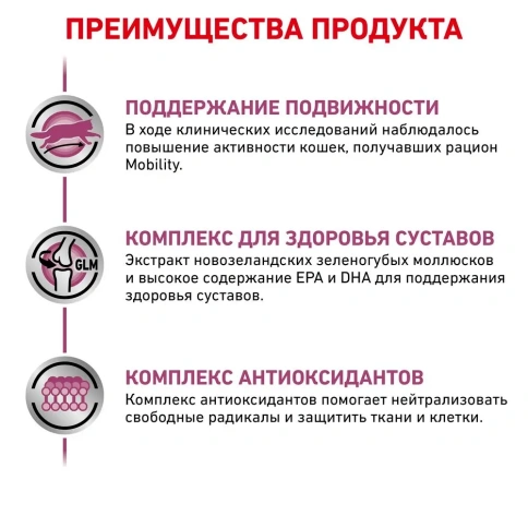 Диетический сухой корм Royal Canin Mobility для кошек при заболеваниях опорно-двигательного аппарата, 2 кг фото 2