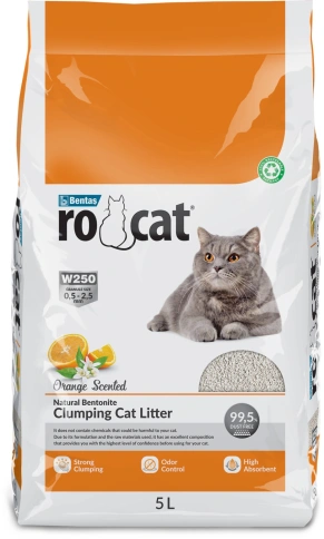 Наполнитель Ro Cat комкующийся без пыли с ароматом апельсина, 4.25 кг фото 1