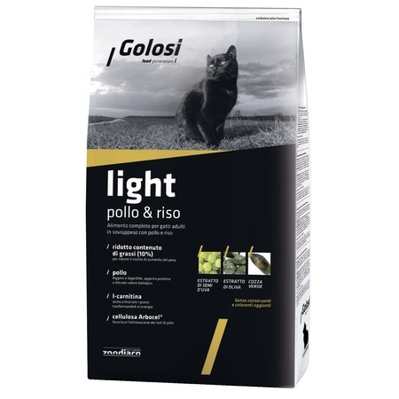 Golosi Cat Adult Light сухой корм для кошек с избыточным весом с курицей и рисом - 20 кг фото 1