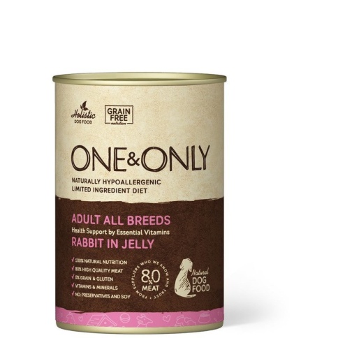 ONE&ONLY Rabbit влажный корм для собак с кроликом в консервах - 400 г фото 1