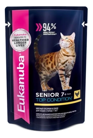 Влажный корм Eukanuba Top Condition для взрослых кошек с курицей, 0.1 кг фото 1