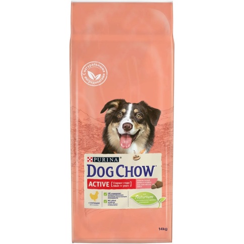 PURINA DOG CHOW (14 кг) Active Adult с курицей для взрослых активных собак фото 2