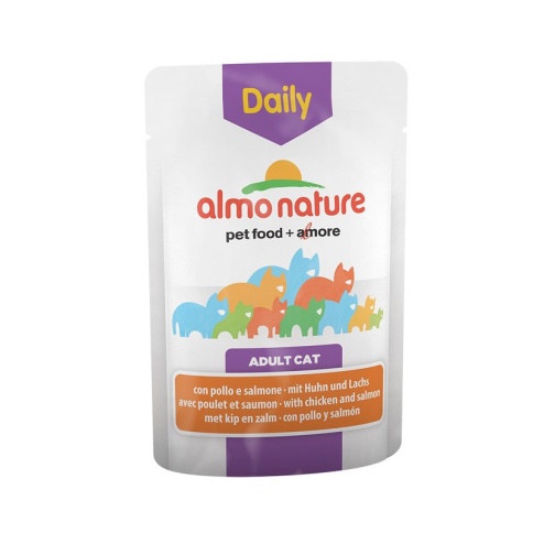 Almo Nature Daily Menu Adult Cat Chicken & Salmon паучи для взрослых кошек с курицей и лососем - 70 г фото 1