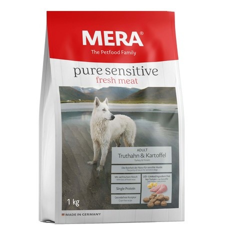 Mera Pure Sensitive Adult Truthahn & Kartoffel сухой корм для взрослых собак с индейкой и картофелем - 1 кг фото 1