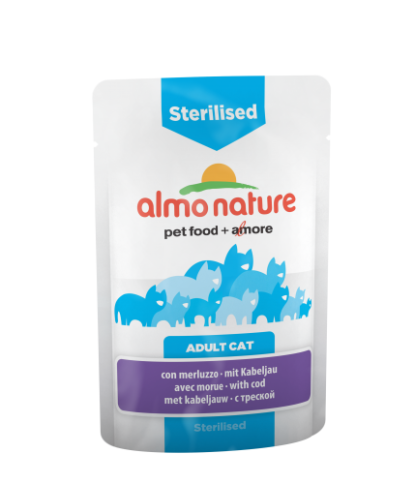 Almo Nature Functional Adult Cat Sterilised with Code консервы с треской для взрослых кастрированных котов и стерилизованных кошек - 70 г фото 1