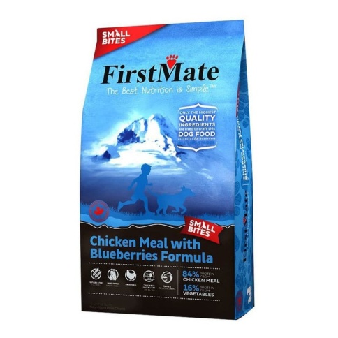 FirstMate Chicken Meal With Blueberries Small Bites сухой беззерновой корм для взрослых собак мелких пород с курицей и голубикой 6.6 кг фото 1