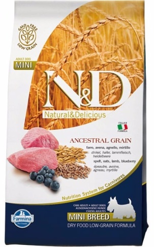 Farmina N&D Low Grain Dog Lamb & Blueberry Adult Mini - 2,5 кг фото 1