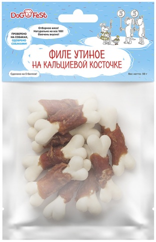 Dog Fest Филе утиное на кальциевой косточке - 50 г фото 1