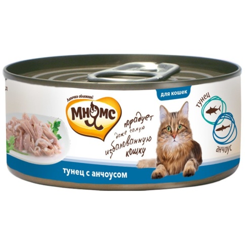 Мнямс консервы Тунец с анчоусами в нежном желе для кошек - 70 г фото 2