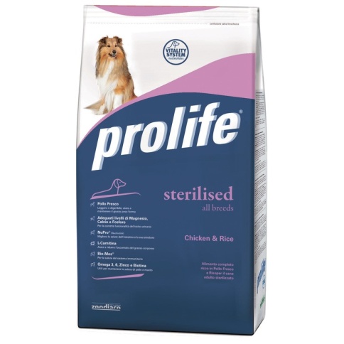 Prolife Dog Adult Sterilized сухой корм для стерилизованных собак с курицей и рисом 800 г фото 2