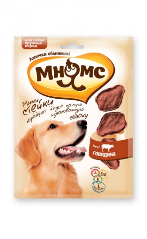 Мнямс лакомство Стейки с говядиной для собак крупных пород - 75 г фото 1