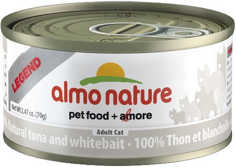 Almo Nature Legend Adult Cat Tuna&White Bait консервы с тунцом и мальками в бульоне для взрослых кошек - 70 г фото 1