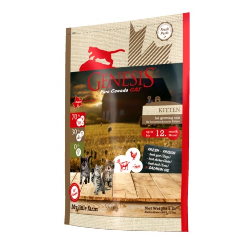 Genesis Pure Canada My Little Farm Kitten для котят, беременных и кормящих взрослых кошек с уткой, козой и курицей - 2.268 кг фото 1