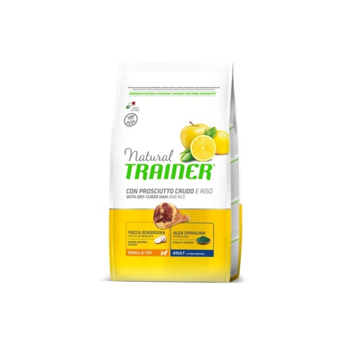 Trainer Natural Small and Toy для взрослых собак мелких и миниатюрных пород с сыровяленой ветчиной и рисом 2 кг фото 2