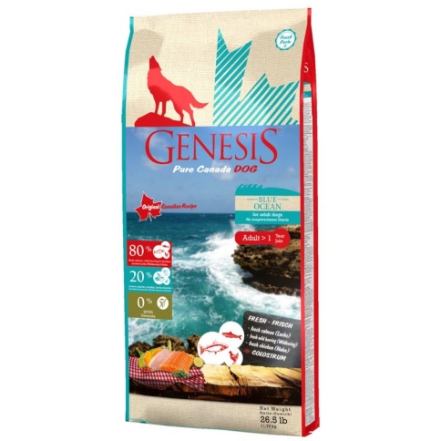 Genesis Pure Canada Blue Ocean Adult для взрослых собак всех пород с лососем, сельдью и курицей - 11.79 кг фото 2